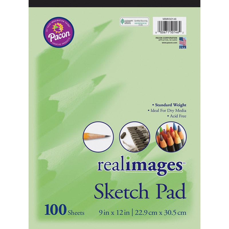 Real Images Sketch Pad Stand Weight 9X12 100 Sheets (Pack of 12) - Drawing Paper - Dixon Ticonderoga Co - Pacon