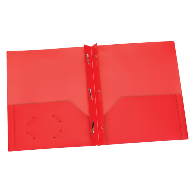 Red 25/Pk Poly 2 Pocket with Prong Portfolio - Folders - Tops Products