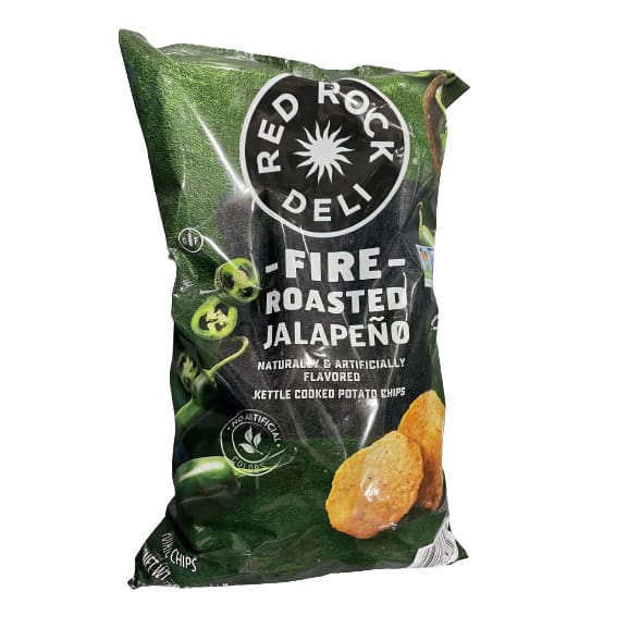 Red Rock Deli Fire Roasted Jalapeno Kettle Cooked Potato Chips 22 oz. - Red Rock