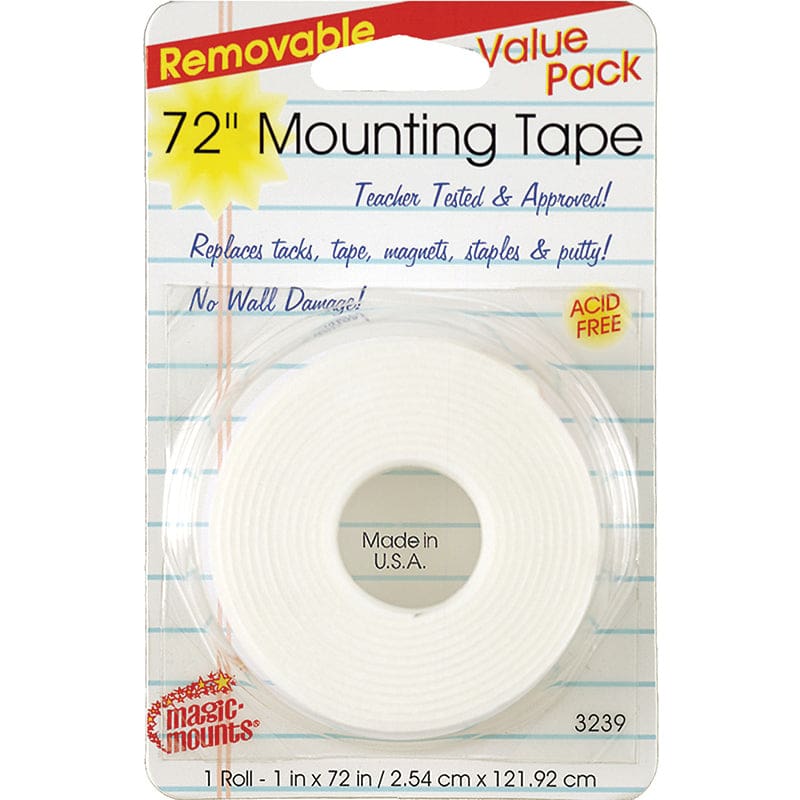 Remarkably Removable Magic Mounting Tape Tabs And Chart Mounts 1X72 (Pack of 10) - Adhesives - Miller Studio