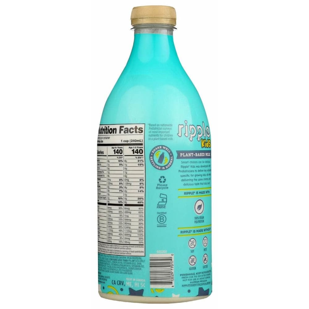 RIPPLE Grocery > Refrigerated RIPPLE: Original Kids Plant Based Milk, 48 oz