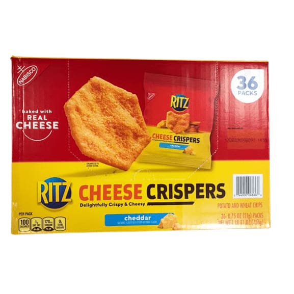 Ritz Cheese Crispers Cheddar Chips, 36 ct. - ShelHealth.Com