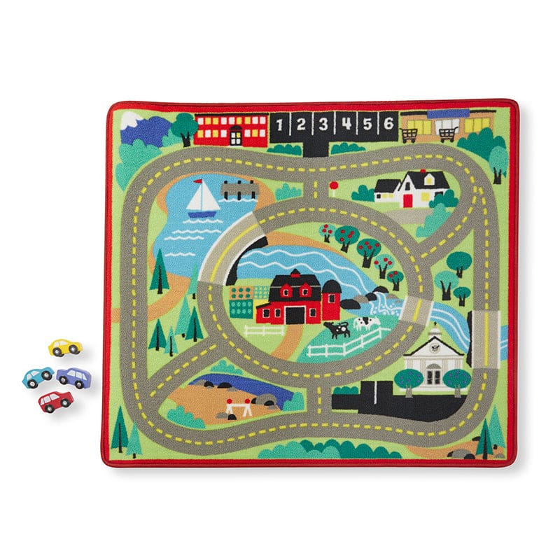 Round The Town Road Rug & Car Set - Mats - Melissa & Doug