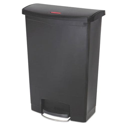 Rubbermaid Commercial Slim Jim Resin Step-on Container Front Step Style 24 Gal Polyethylene Black - Janitorial & Sanitation - Rubbermaid®