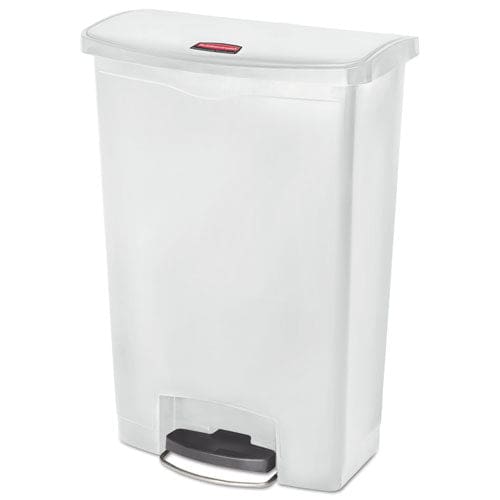 Rubbermaid Commercial Slim Jim Resin Step-on Container Front Step Style 24 Gal Polyethylene White - Janitorial & Sanitation - Rubbermaid®