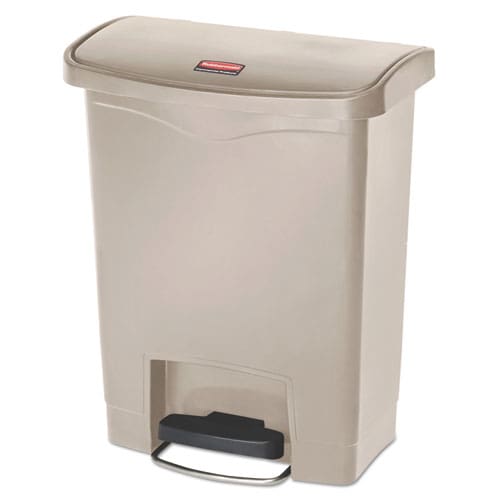 Rubbermaid Commercial Slim Jim Resin Step-on Container Front Step Style 8 Gal Polyethylene Red - Janitorial & Sanitation - Rubbermaid®
