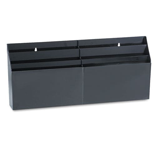 Rubbermaid Optimizers Six-pocket Organizer 6 Sections Letter Size 26.66 X 3.8 X 11.56 Black - Office - Rubbermaid®