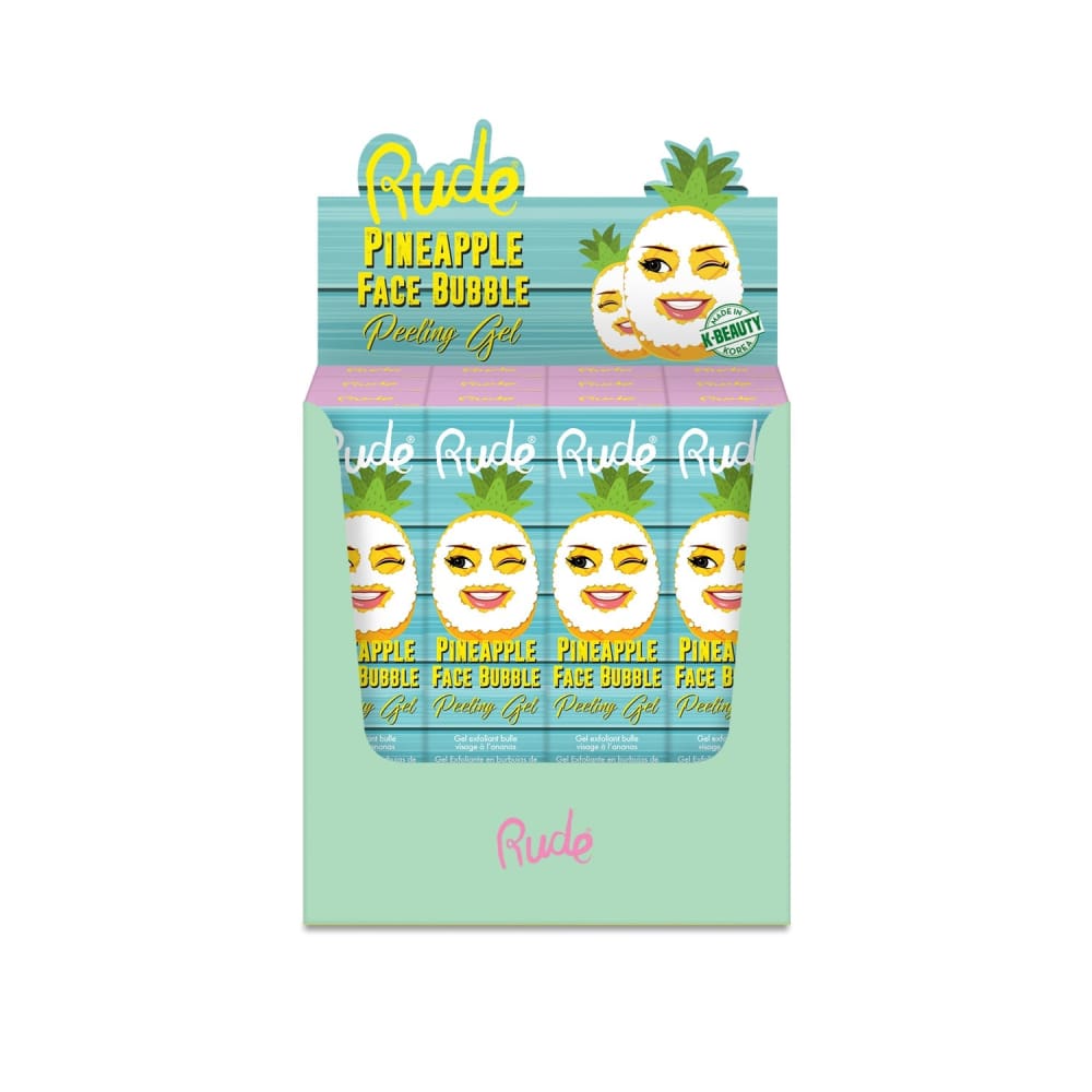 RUDE Pineapple Face Bubble Peeling Gel Paper Display Set 12 Pieces - RUDE