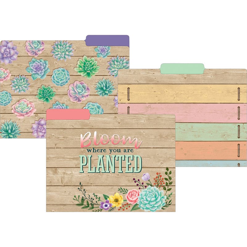 Rustic Bloom File Folders (Pack of 3) - Folders - Teacher Created Resources