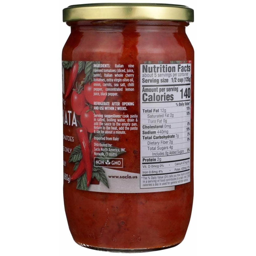 Sacla Sacla Whole Cherry Tomatoes Arrabbiata Pasta Sauce, 24 oz