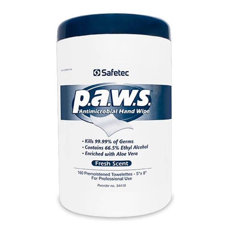 Safetec Paws Antimicrobial Wipes Tb160 Case of 12 - Skin Care >> Ointments and Creams - Safetec