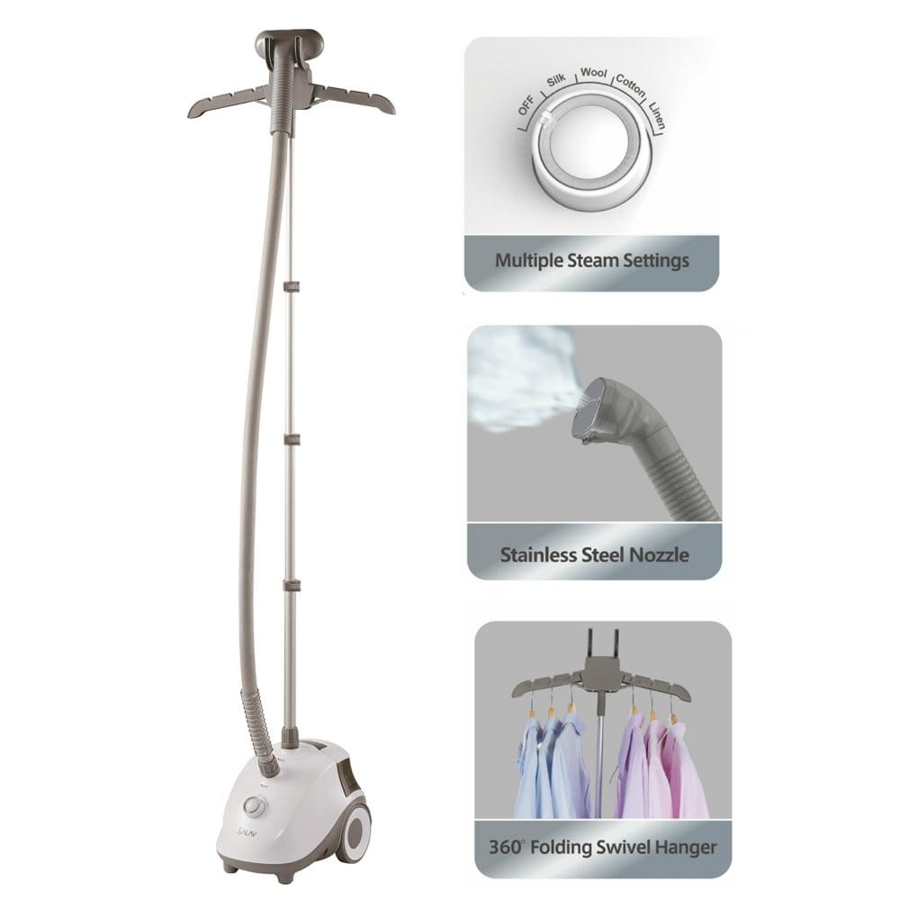 SALAV GS24-BJ Garment Steamer with Stainless-Steel Steam Nozzle White - Laundry Organization - SALAV