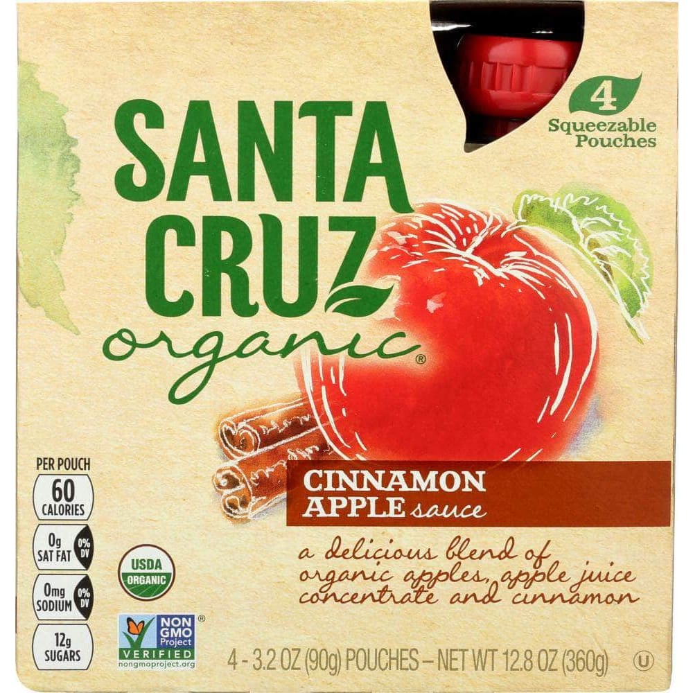 Santa Cruz Organic Santa Cruz Organic Cinnamon Apple Sauce 4x3.2oz Pouches, 12.8 oz