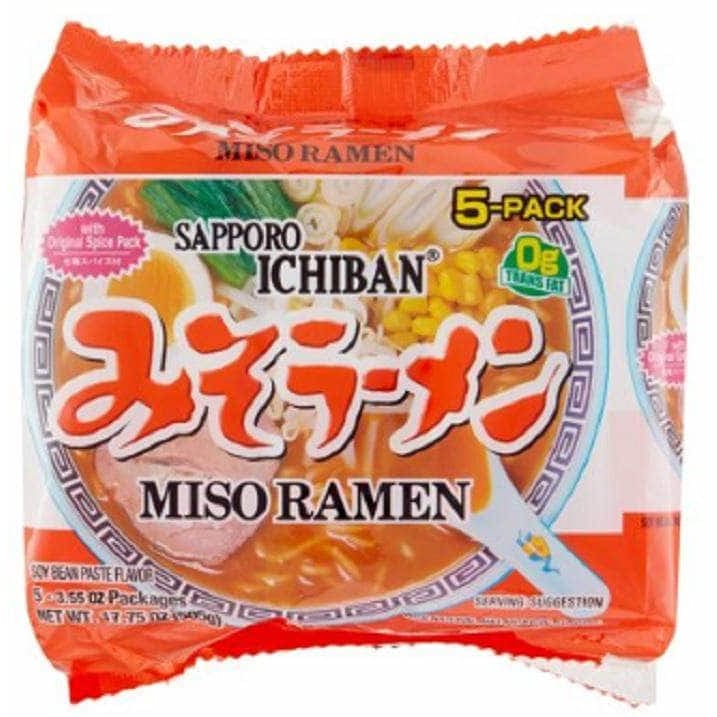 Sapporo Ichiban Sapporo Ramen Miso Pack of 5, 17.5 oz