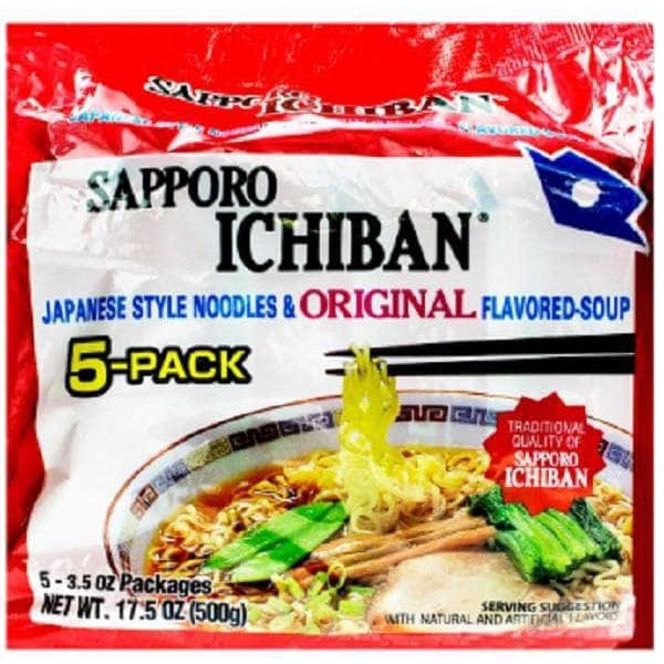 Sapporo Ichiban Sapporo Ramen Original Flavor Pack of 5, 17.5 oz