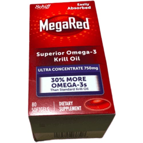 Schiff MegaRed Krill Oil High Concentration 750mg 80 Softgels - ShelHealth.Com