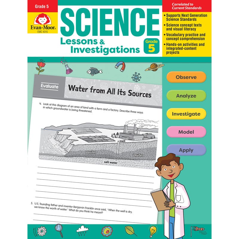 Science Lssns & Investigations Gr 5 - Activity Books & Kits - Evan-moor