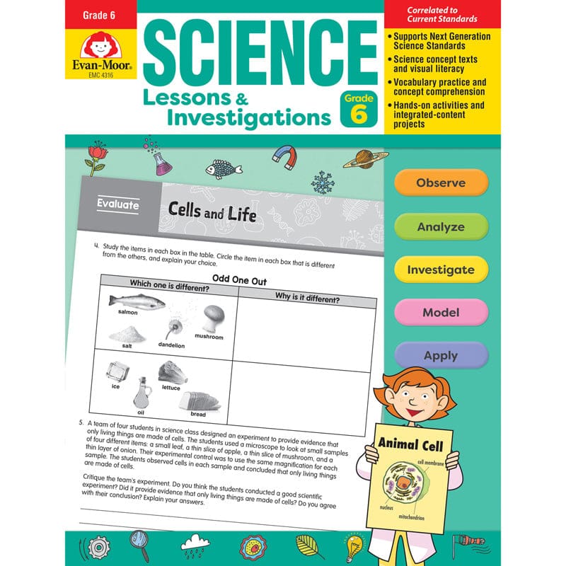 Science Lssns & Investigations Gr 6 - Activity Books & Kits - Evan-moor