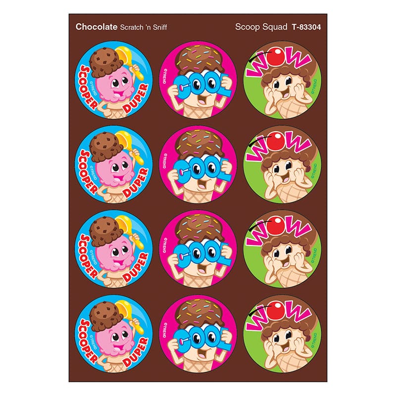 Scoop Squad/Chocolate Stinky Stickers (Pack of 12) - Stickers - Trend Enterprises Inc.