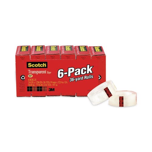 Scotch Transparent Tape 1 Core 0.75 X 36 Yds Transparent 6/pack - School Supplies - Scotch®