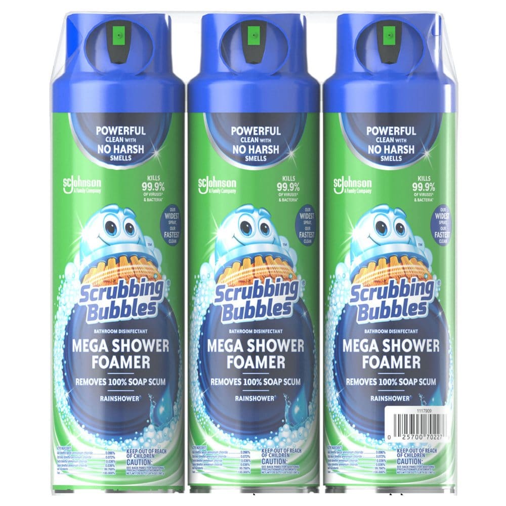 Scrubbing Bubbles Mega Shower Foamer Aerosol Rainshower (20 oz. 3 ct.) - Cleaning Supplies - Scrubbing Bubbles