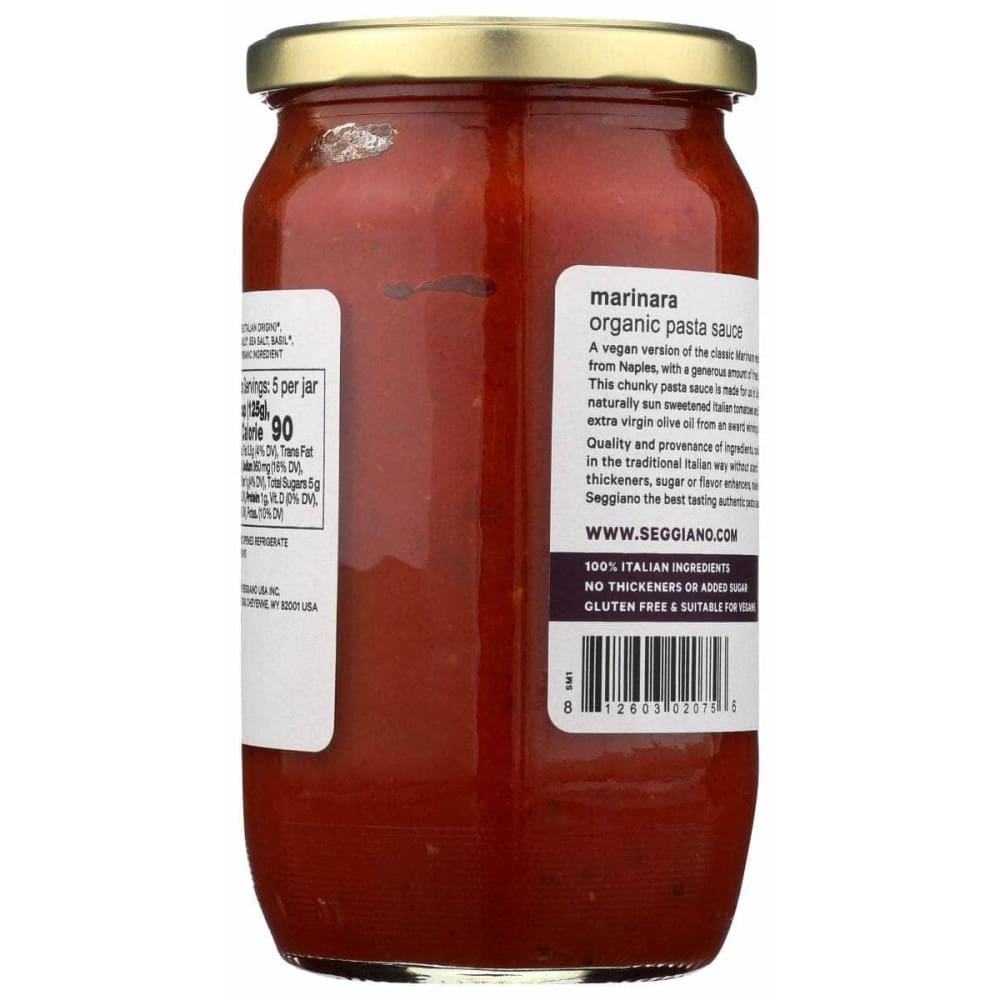 SEGGIANO Grocery > Pantry > Pasta and Sauces SEGGIANO: Sauce Pasta Marinara Org, 24 oz