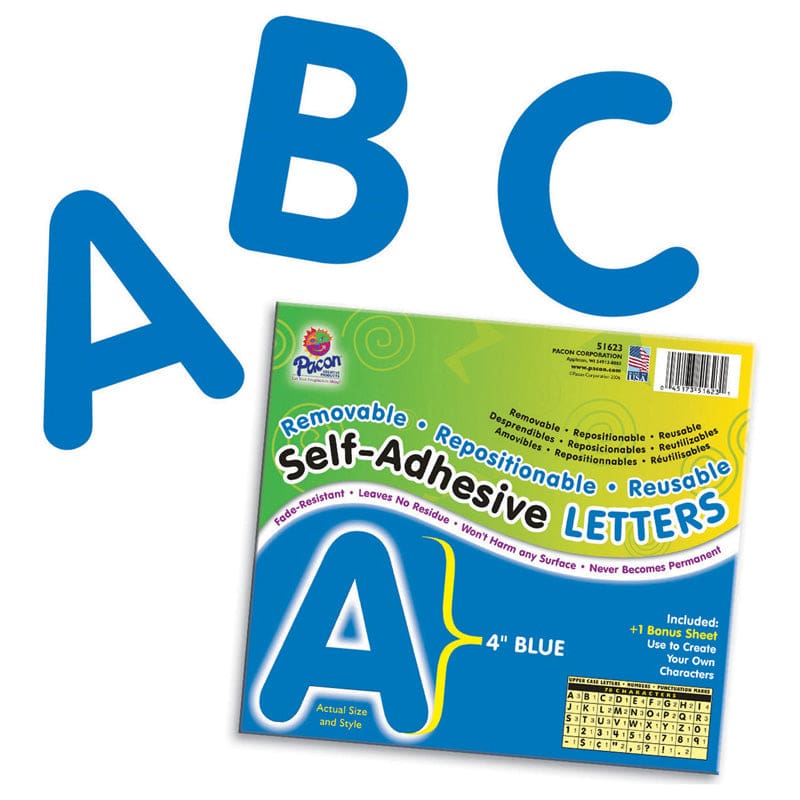 Self Adhesive Letter 4In Blue (Pack of 3) - Letters - Dixon Ticonderoga Co - Pacon