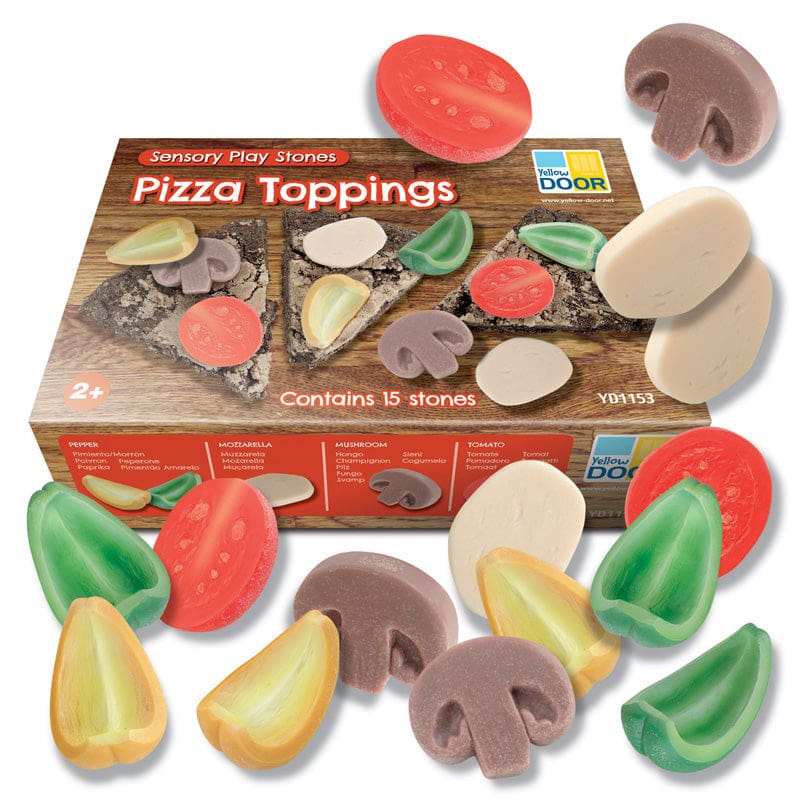 Sensory Play Stones Pizza Toppings - Play Food - Yellow Door Us LLC