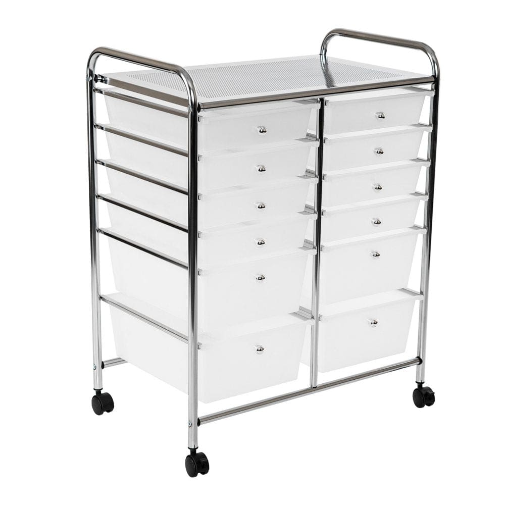 Seville Classics 12-Drawer Rolling Organizer Cart 25.2 W x 15.2 D x 31.7 H - Storage Supplies - Seville Classics