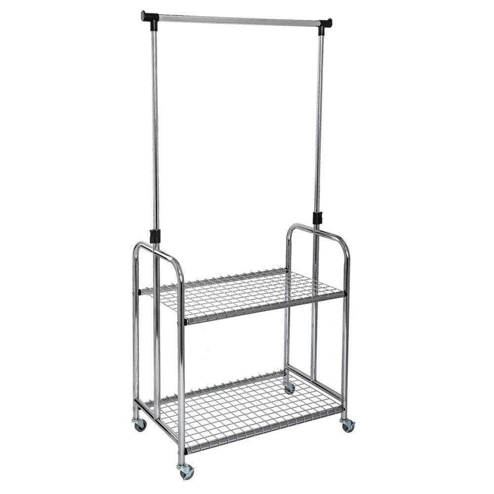 Seville Classics Home Adjustable 2-Shelf Steel Garment Rack 31 W x 18 D - Laundry Organization - Seville Classics