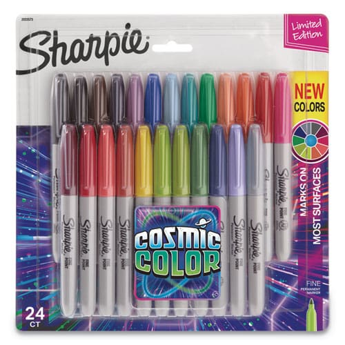 Sharpie Cosmic Color Permanent Markers, Bullet Tip, Assorted, 5-Pack