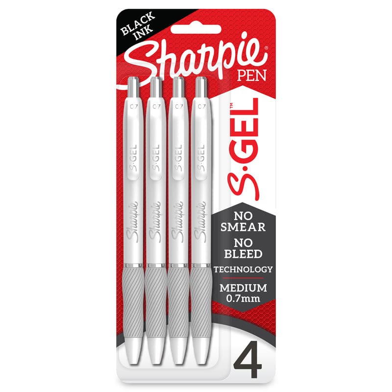 Sharpie S-Gel White Barrel Blk 4Ct (Pack of 6) - Pens - Sanford L.p.