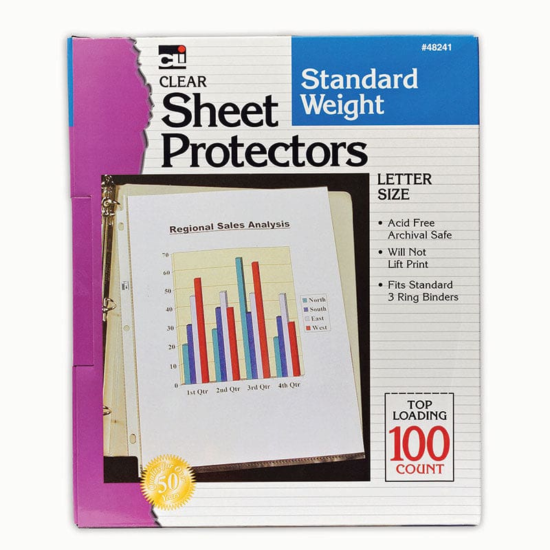 Sheet Protectors Clear Box Of 100 (Pack of 3) - Sheet Protectors - Charles Leonard