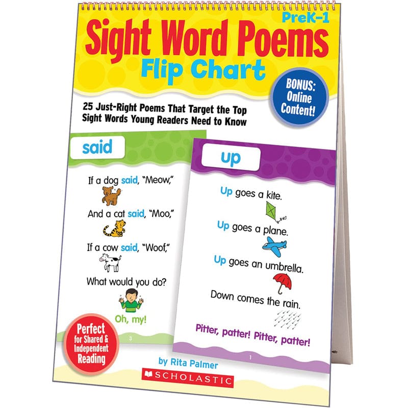 Sight Word Poems Flip Chart - Sight Words - Scholastic Teaching Resources