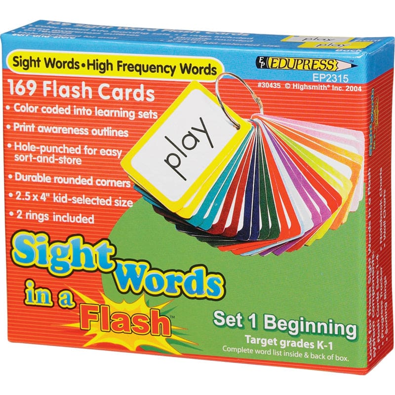 Sight Words In A Flash Set 1 Gr K-1 Beginning (Pack of 3) - Sight Words - Teacher Created Resources