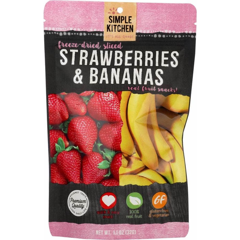 SIMPLE KICHEN Grocery > Snacks > Fruit Snacks SIMPLE KITCHEN: Strawberries & Bananas Real Fruit Snacks, 1.1 oz