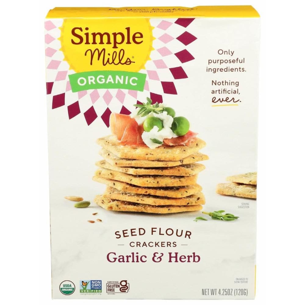 SIMPLE MILLS Simple Mills Cracker Seed Garlic Herb, 4.25 Oz