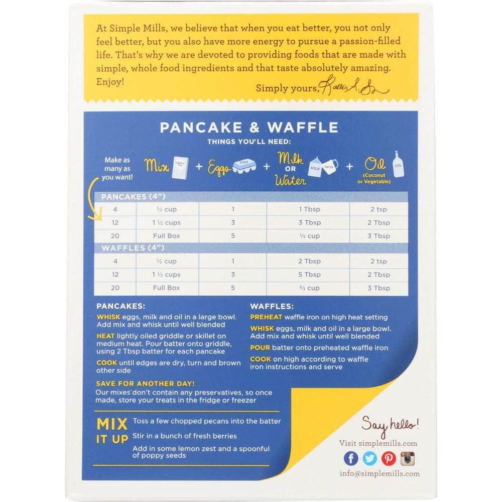 Simple Mills Simple Mills Gluten Free Pancake & Waffle Almond Flour Mix, 10.7 oz