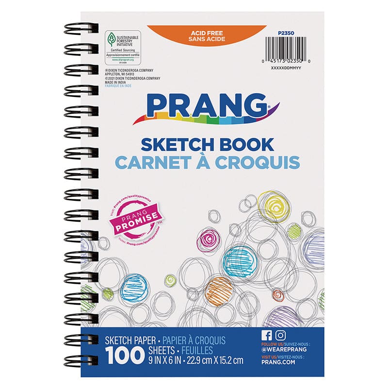 Sketch Book Lightweight 9 X 6 100 Sheets (Pack of 12) - Drawing Paper - Dixon Ticonderoga Co - Pacon