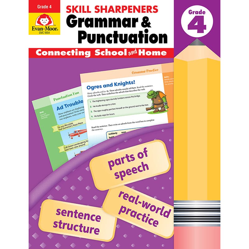 Skill Sharpener Grammar & Punc Gr 4 (Pack of 6) - Grammar Skills - Evan-moor