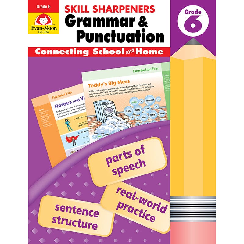 Skill Sharpener Grammar & Punc Gr 6 (Pack of 6) - Grammar Skills - Evan-moor