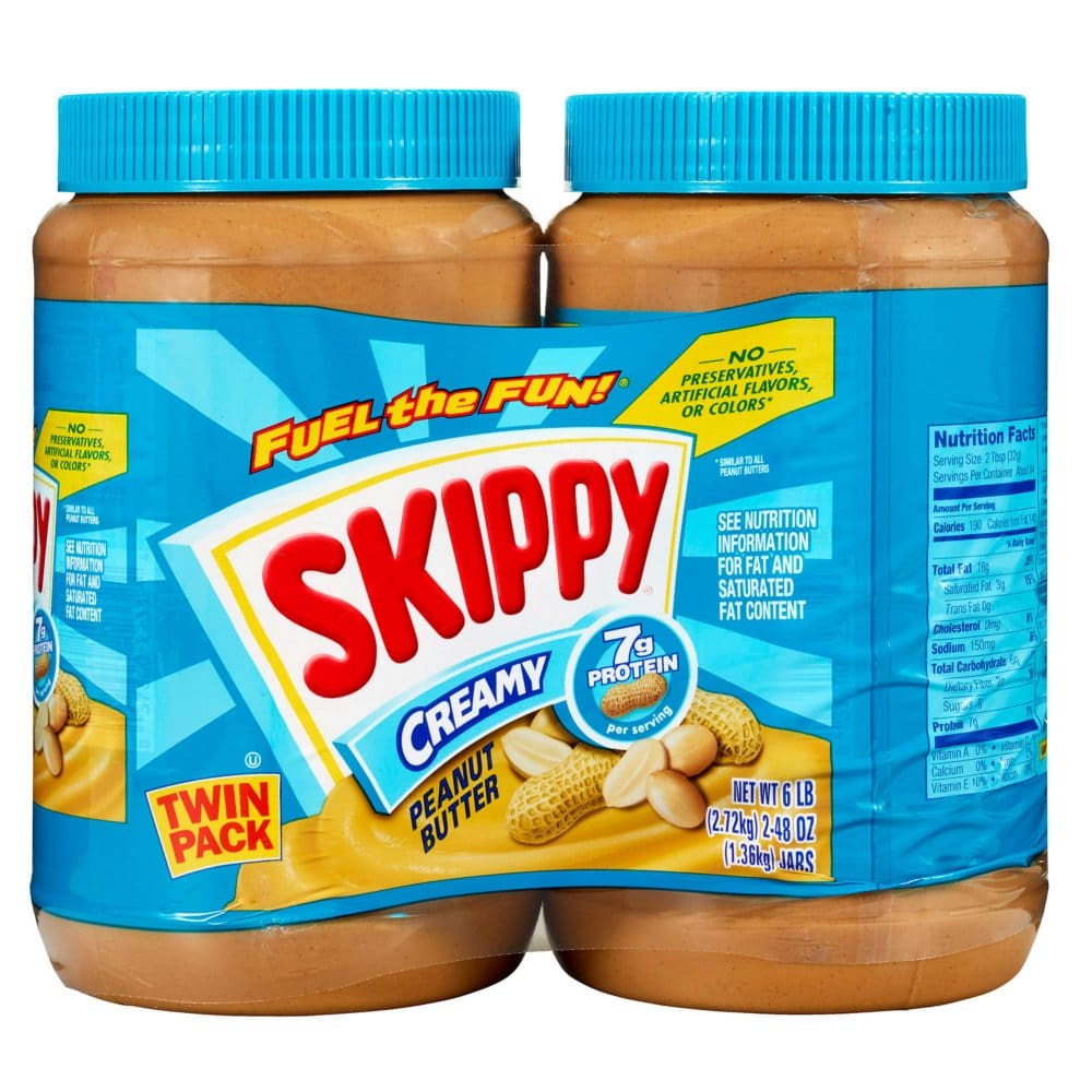 Skippy Creamy Peanut Butter Spread (48 oz. 2 pk) - Condiments Oils & Sauces - Skippy Creamy