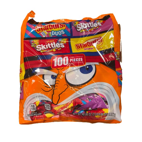 Skittles & Starburst Halloween Gummy Candy Variety Pack - 100 Ct Bag ...