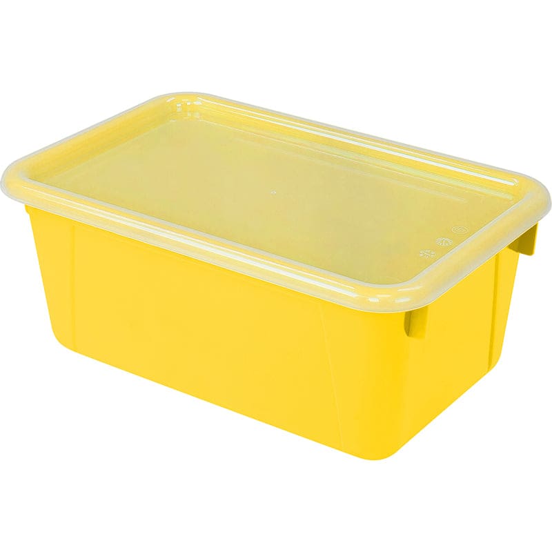 Small Cubby Bin With Cover Yellow Classroom (Pack of 2) - Storage Containers - Storex Industries