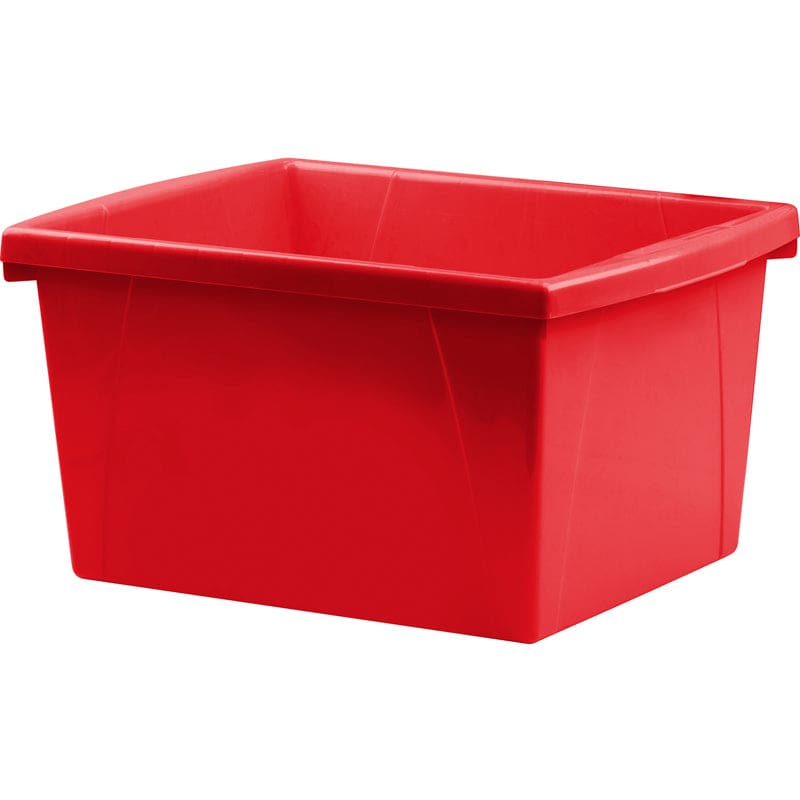 Small Red Classroom Storage Bin 4 Gallon (Pack of 6) - Storage Containers - Storex Industries