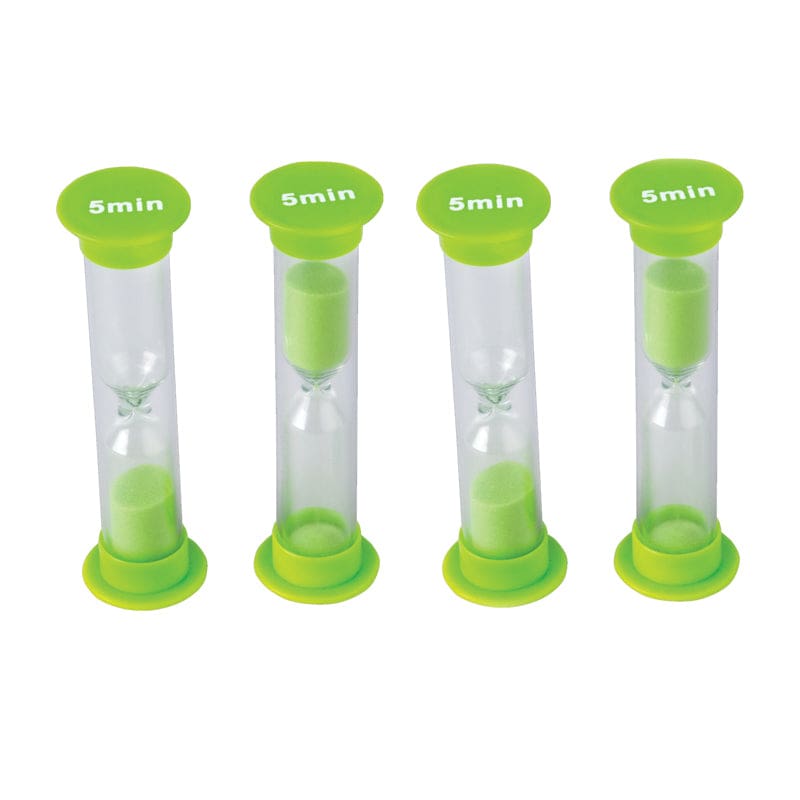 Small Sand Timer 5 Minute 4 Pack (Pack of 10) - Sand Timers - Teacher Created Resources