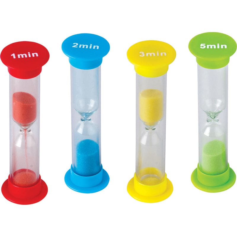 Small Sand Timers Combo Pack 1 Each Of 1 2 3 & 5 Minute Timers (Pack of 10) - Sand Timers - Teacher Created Resources