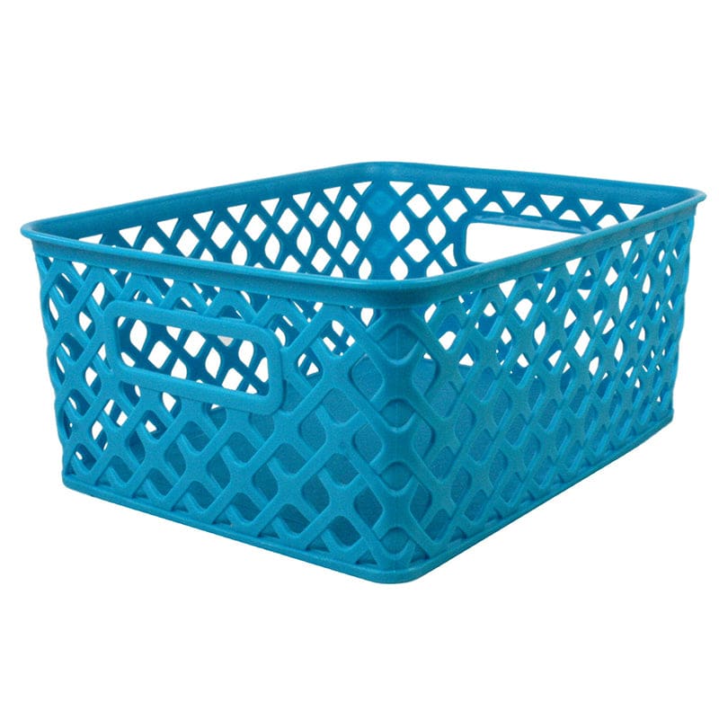 Small Turquoise Woven Basket (Pack of 8) - Storage Containers - Romanoff Products