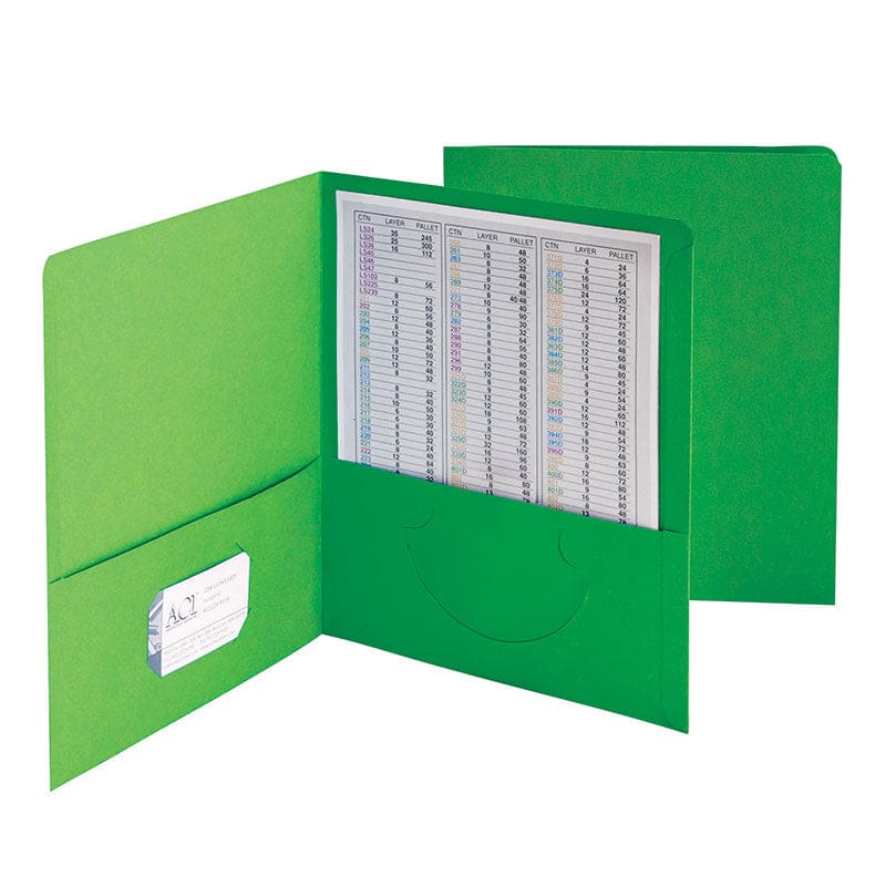 Smead 25Ct Green Standard Two Two Pocket Folders - Folders - Smead Manufacturing Company