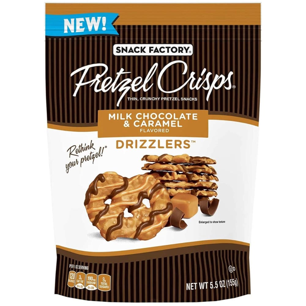 Snack Factory: Pretzel Crisps Milk Chocolate Caramel 5.50 oz - Grocery > Chocolate Desserts and Sweets > Chocolate - SNACK FACTORY